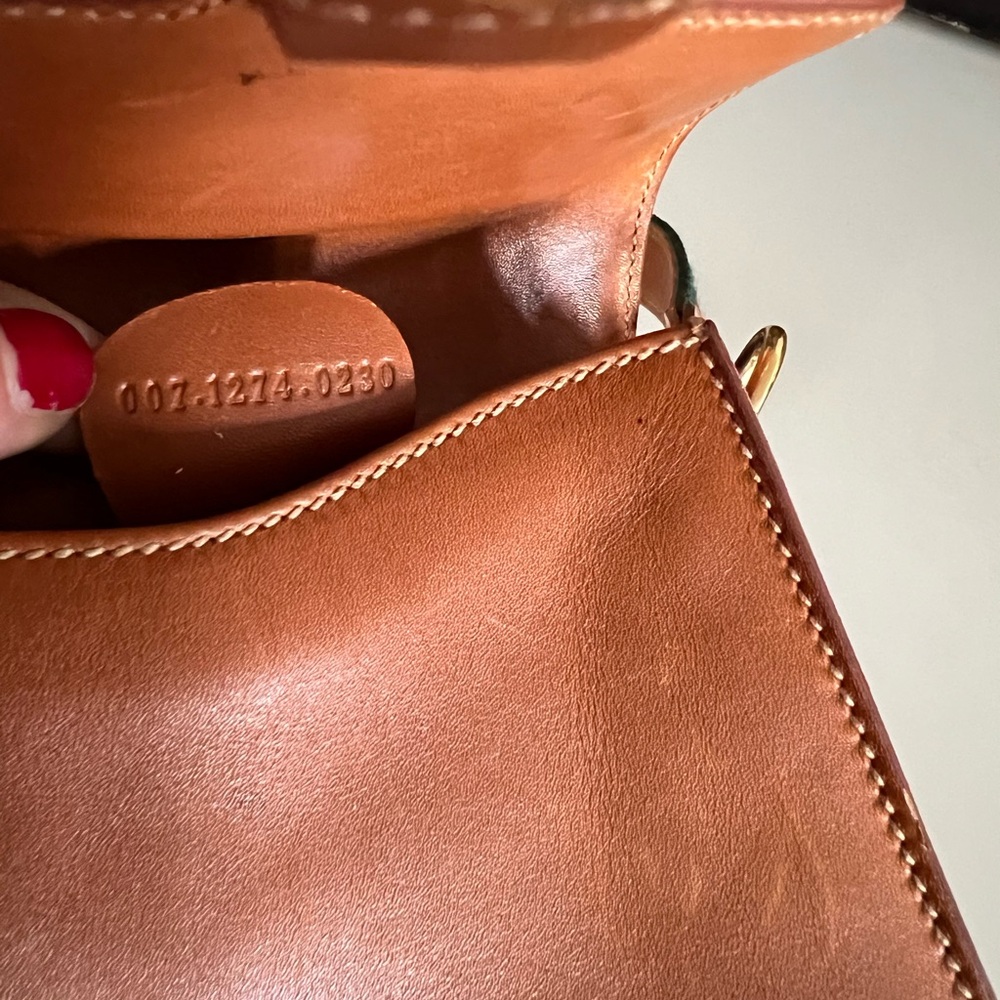 Gucci Ophidia Brown Leather Crossbody Bag with Green and Red Strap - Picture 8 of 8